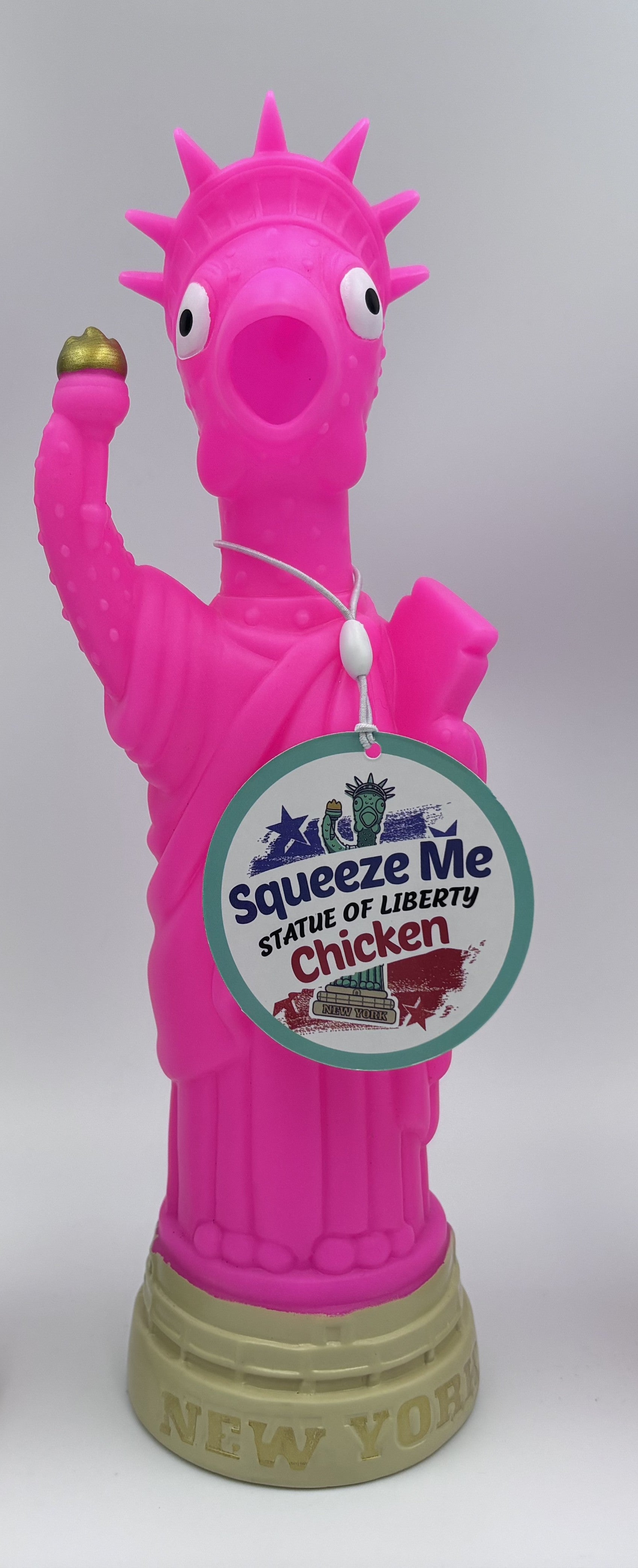 Squeeze Me Mini Statue of Liberty Chicken (Pink, 2.5-Inch)