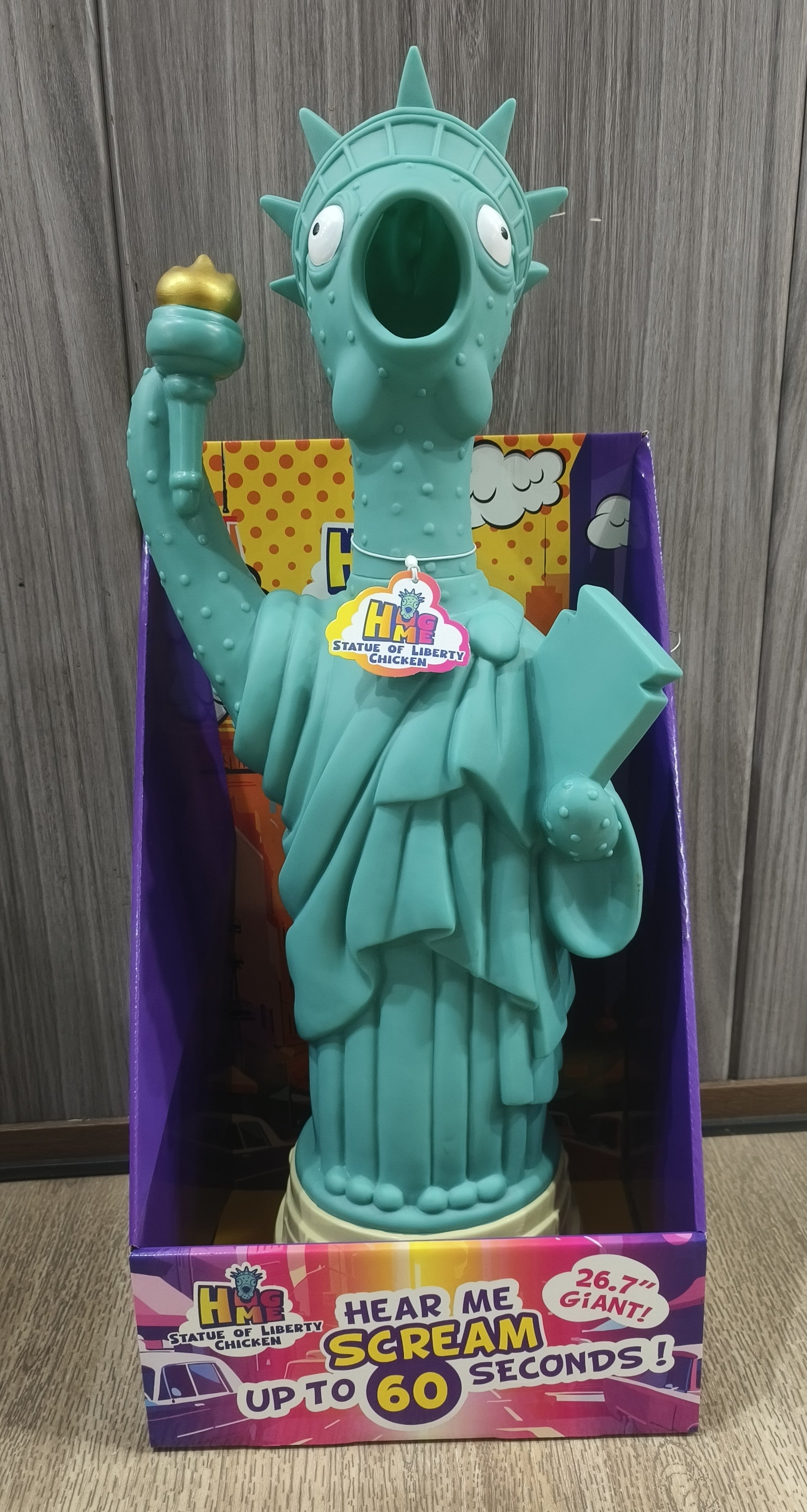Squeeze Me Statue of Liberty Giant Chicken (Green, 27.5-Inch)